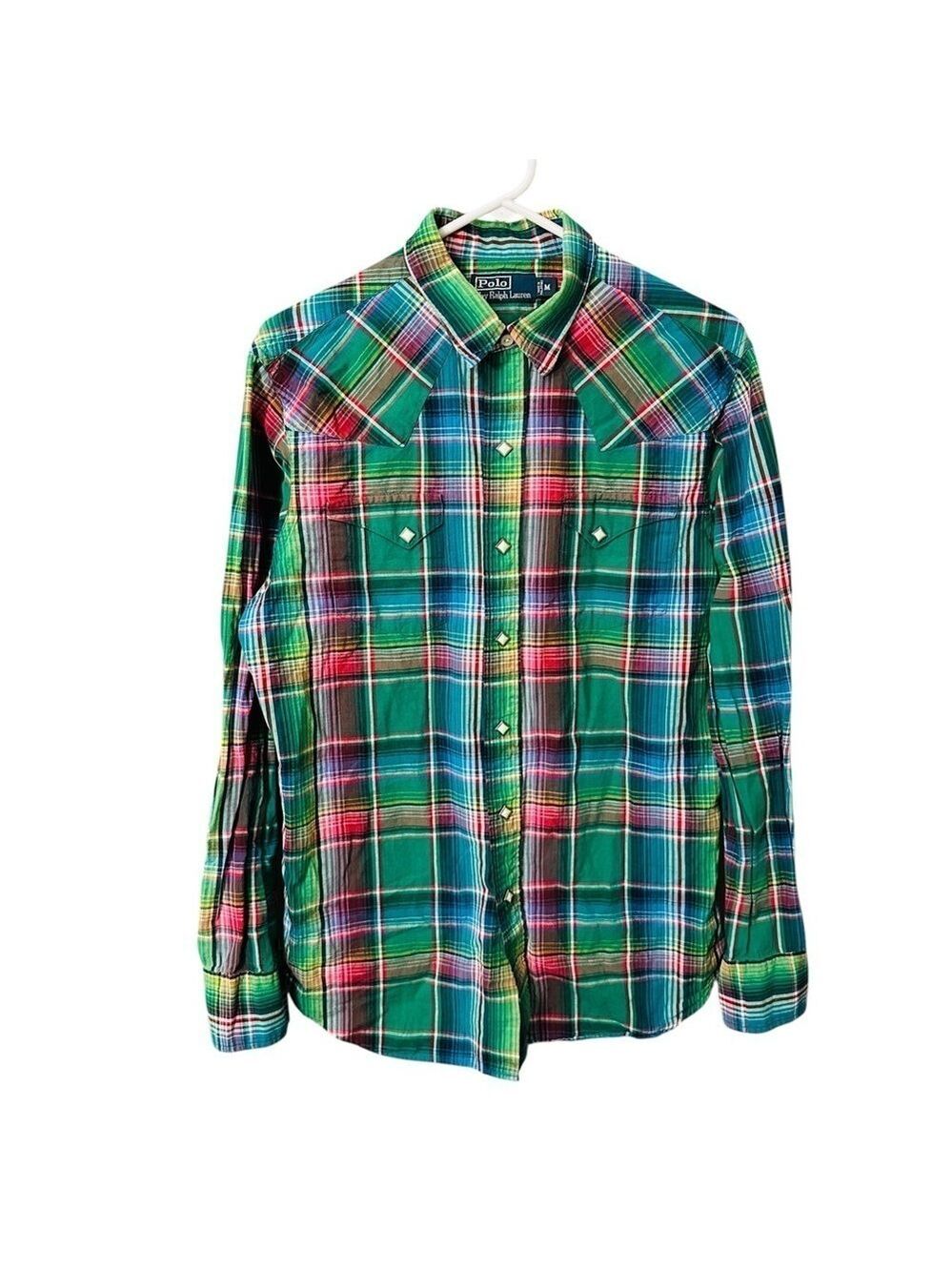 Polo‎ by Ralph Lauren Men's Green Plaid Shirt Size M